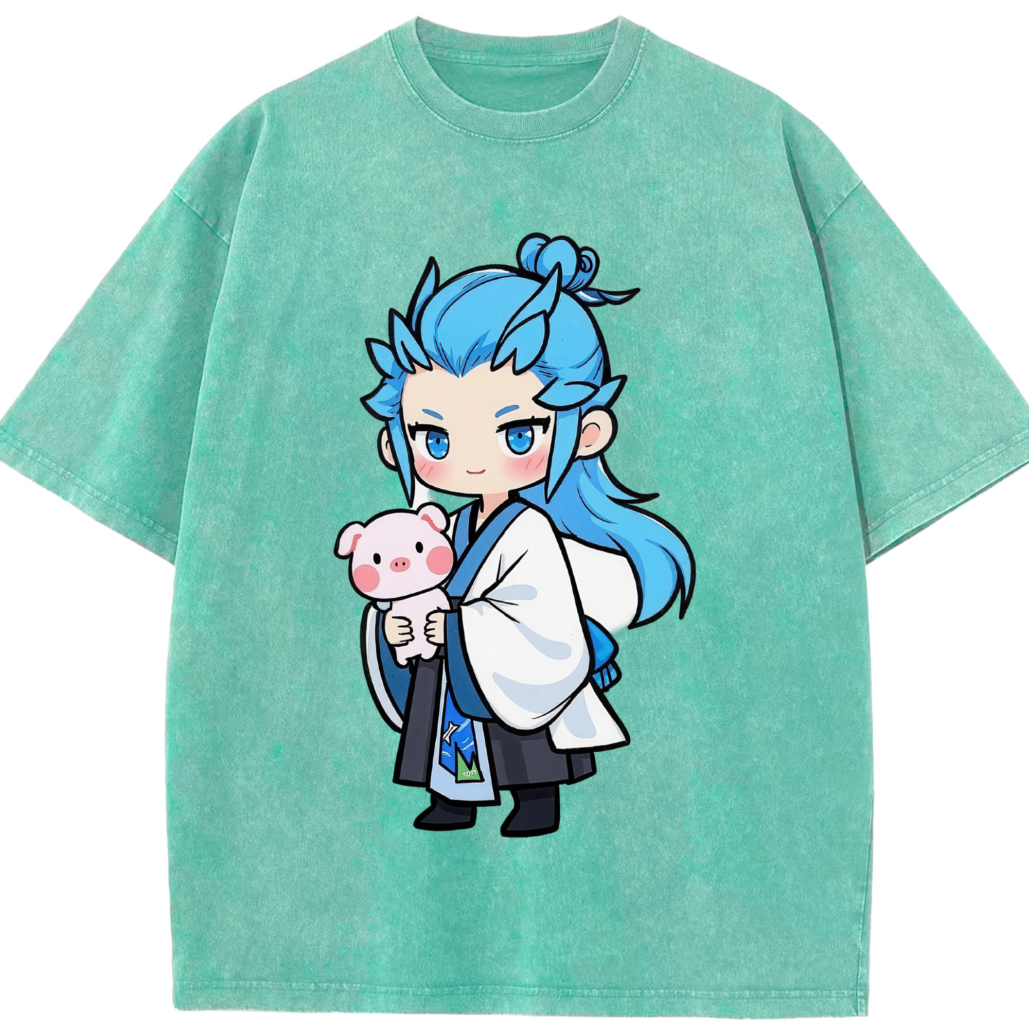 （画像用） Ne Zha 2 ナタ 魔童の大暴れ 綿100% ヴィンテージ風 半袖Tシャツ（フロントプリント）